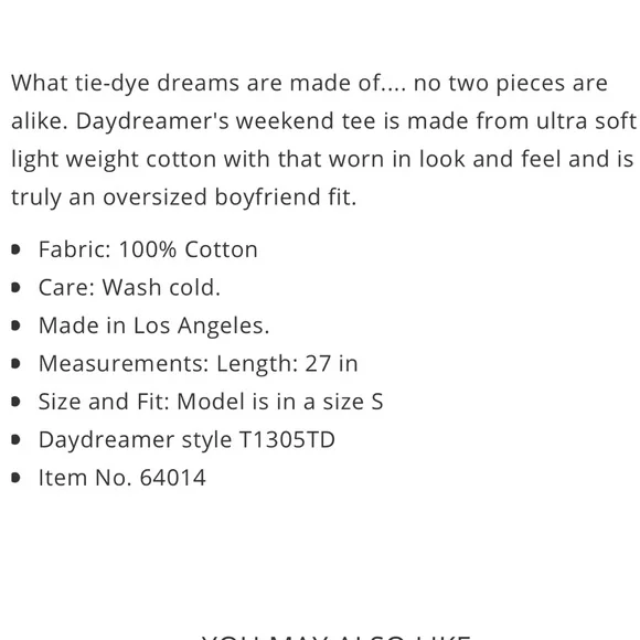 DAYDREAMER Tie Dye Weekend Tee Cloud Wash Blue White - Picture 2 of 4